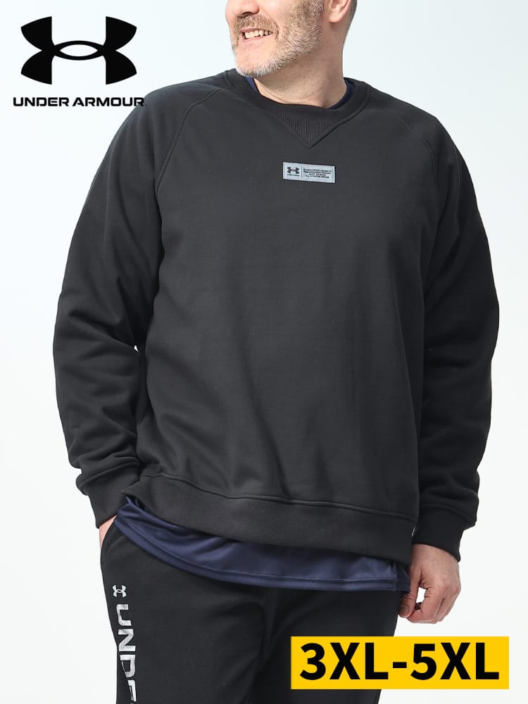 LOOSE STORM 裏フリース クルーネック トレーナー DNA FLEECE CREW (UNDER ARMOUR) アンダーアーマー 日本規格 大きいサイズ メンズ 