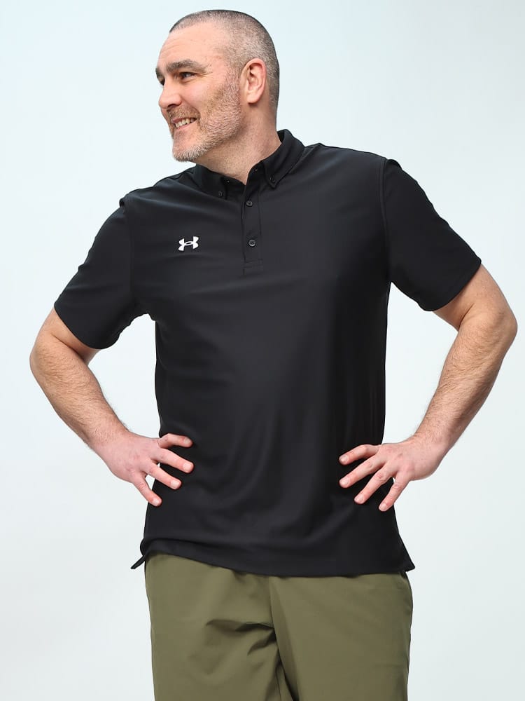 半袖 ポロシャツ 日本規格 LOOSE ドライ 抗菌防臭 ストレッチ ボタンダウン トップス スポーツ ゴルフ 大きいサイズ メンズ