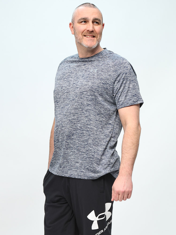 半袖 Tシャツ 日本規格 LOOSE UAテック ワンポイントロゴ クルーネック トップス スポーツ トレーニング 大きいサイズ メンズ