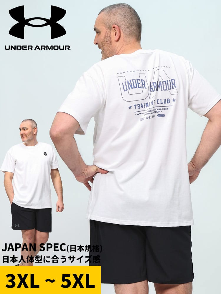 半袖 Tシャツ 日本規格 LOOSE ワンポイント＆バックプリント クルーネック トップス シャツ スポーツ トレーニング 大きいサイズ メンズ