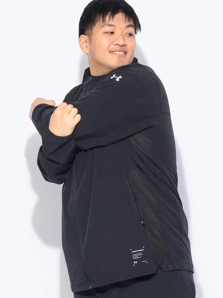 ジャケット メンズ 大きいサイズ FITTED STORM UPF40 メッシュ切り替え フルジップ アウター ブルゾン スタンド スポーツ