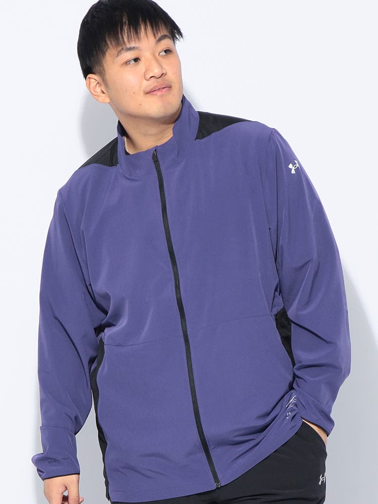 ジャケット メンズ 大きいサイズ FITTED STORM UPF40 メッシュ切り替え フルジップ アウター ブルゾン スタンド スポーツ