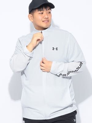 ジャケット メンズ 大きいサイズ FITTED ウーブン フルジップ ブルゾン アウター スタンド スポーツ トレーニング