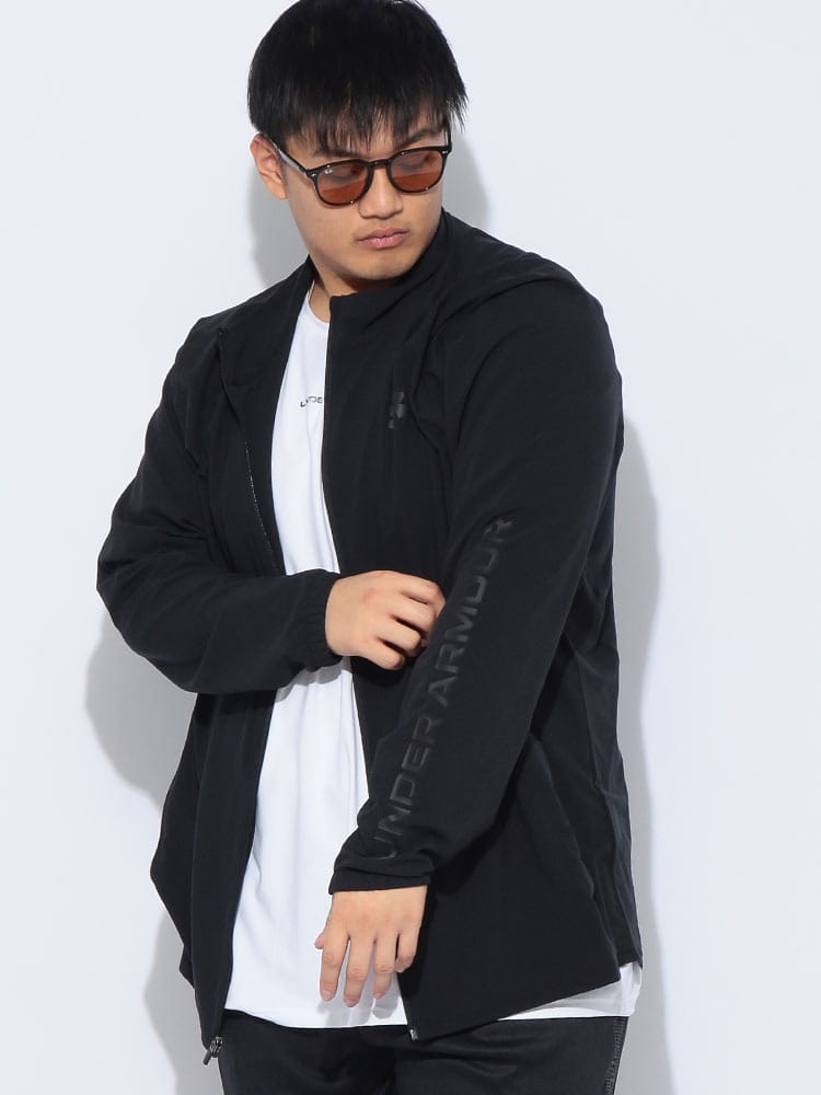 ジャケット メンズ 大きいサイズ FITTED ウーブン フルジップ ブルゾン アウター スタンド スポーツ トレーニング