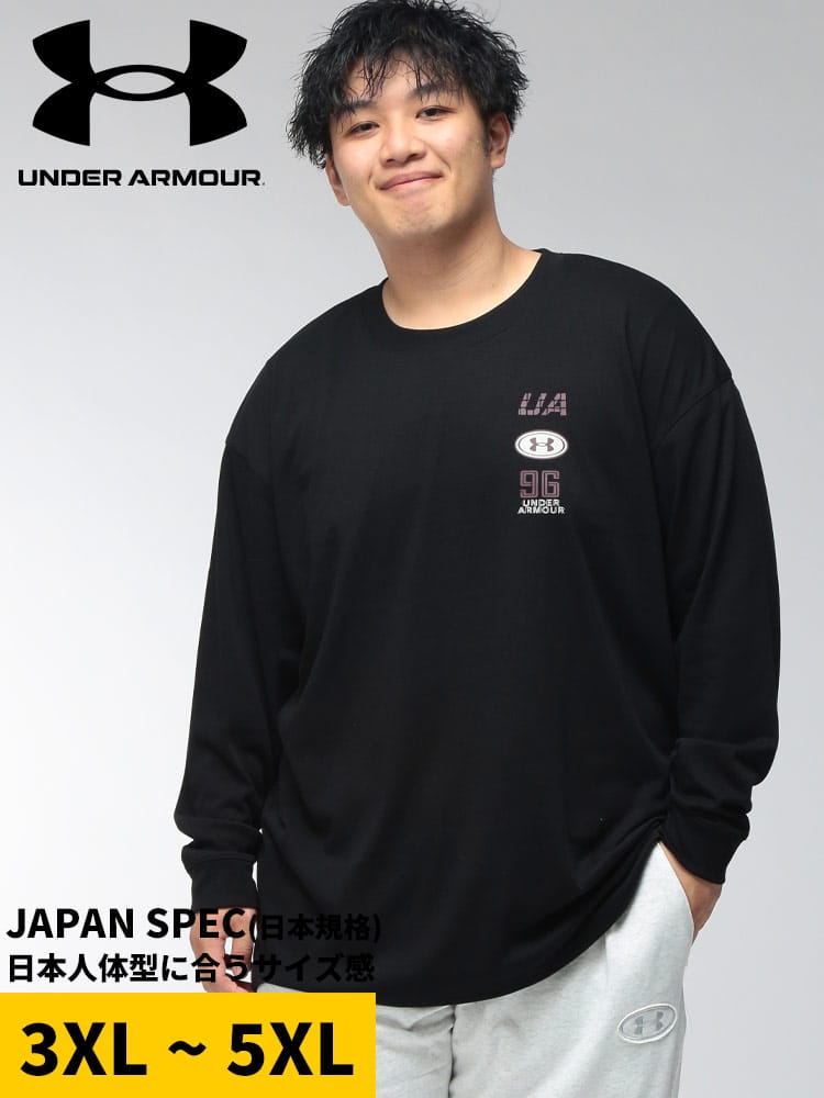 Tシャツ 長袖 メンズ 大きいサイズ ヘビーウェイト ロングスリーブ ロゴ Tシャツ トップス スポーツ ライフスタイル カジュアル 秋 冬