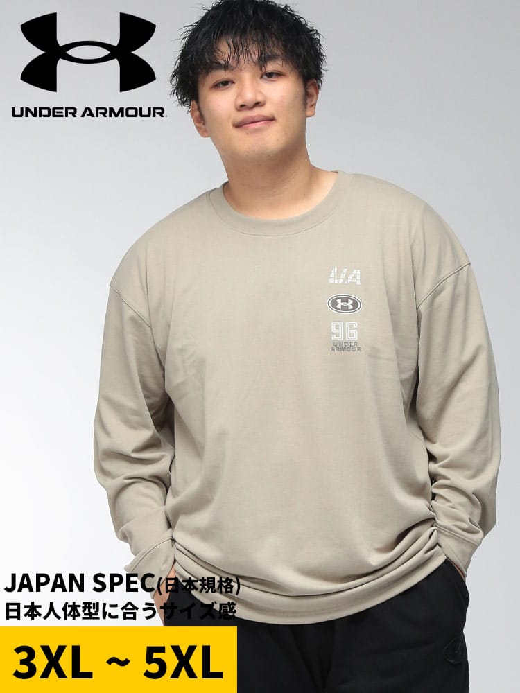 Tシャツ 長袖 メンズ 大きいサイズ ヘビーウェイト ロングスリーブ ロゴ Tシャツ トップス スポーツ ライフスタイル カジュアル 秋 冬