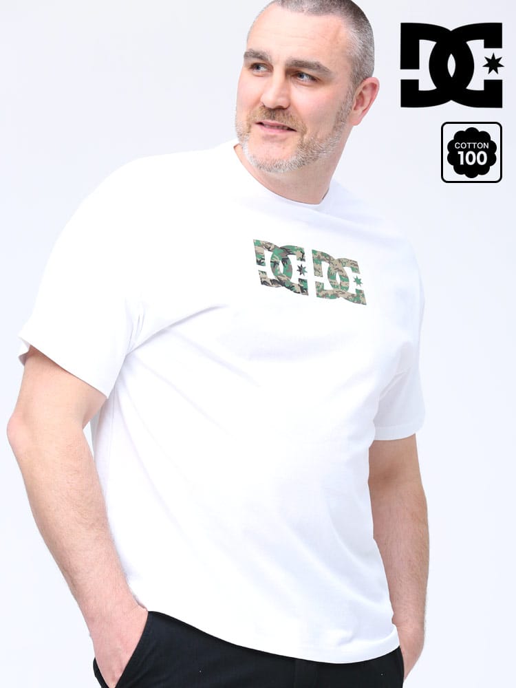 大きいサイズ メンズ DCSHOECOUSA (ディーシーシューズ) ダブルロゴ クルーネック 半袖 Tシャツ