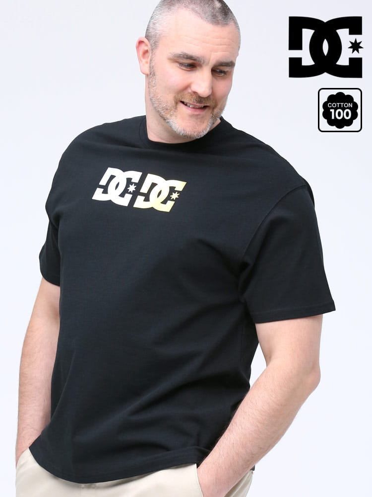 大きいサイズ メンズ DCSHOECOUSA (ディーシーシューズ) ダブルロゴ クルーネック 半袖 Tシャツ