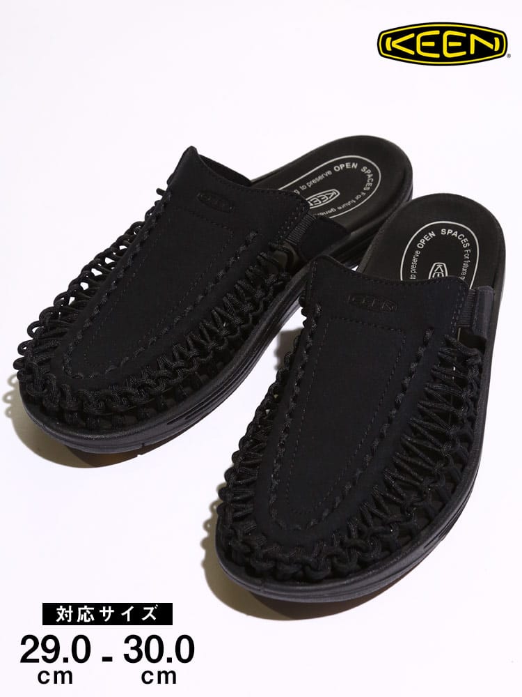 大きいサイズ メンズ KEEN (キーン) ロッキングコード スライドサンダル UNEEK 2 SLIDE BLACK