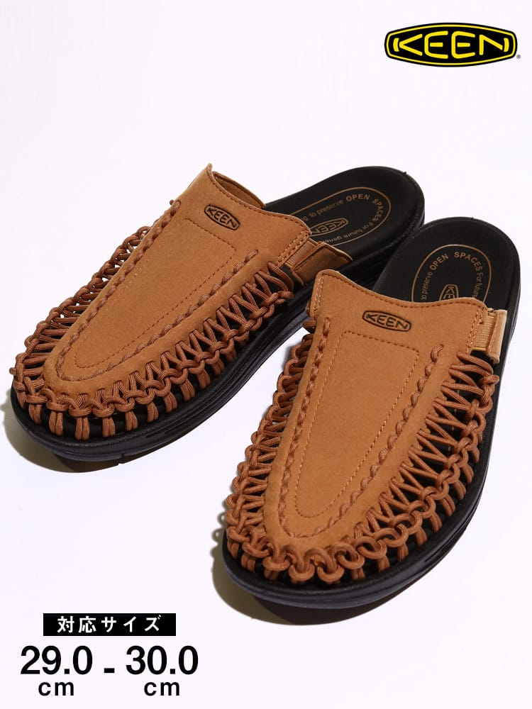 大きいサイズ メンズ KEEN (キーン) ロッキングコード スライドサンダル UNEEK 2 SLIDE BROWN