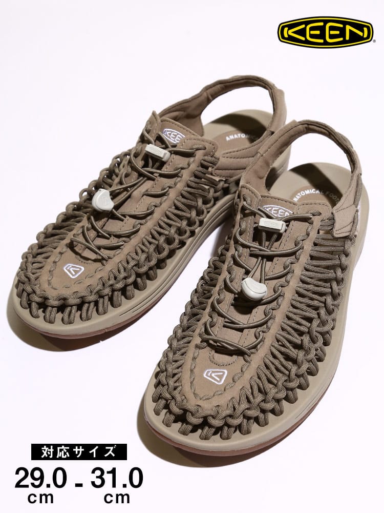 大きいサイズ メンズ KEEN (キーン) ロッキングコード レースアップ サンダル UNEEK BEIGE