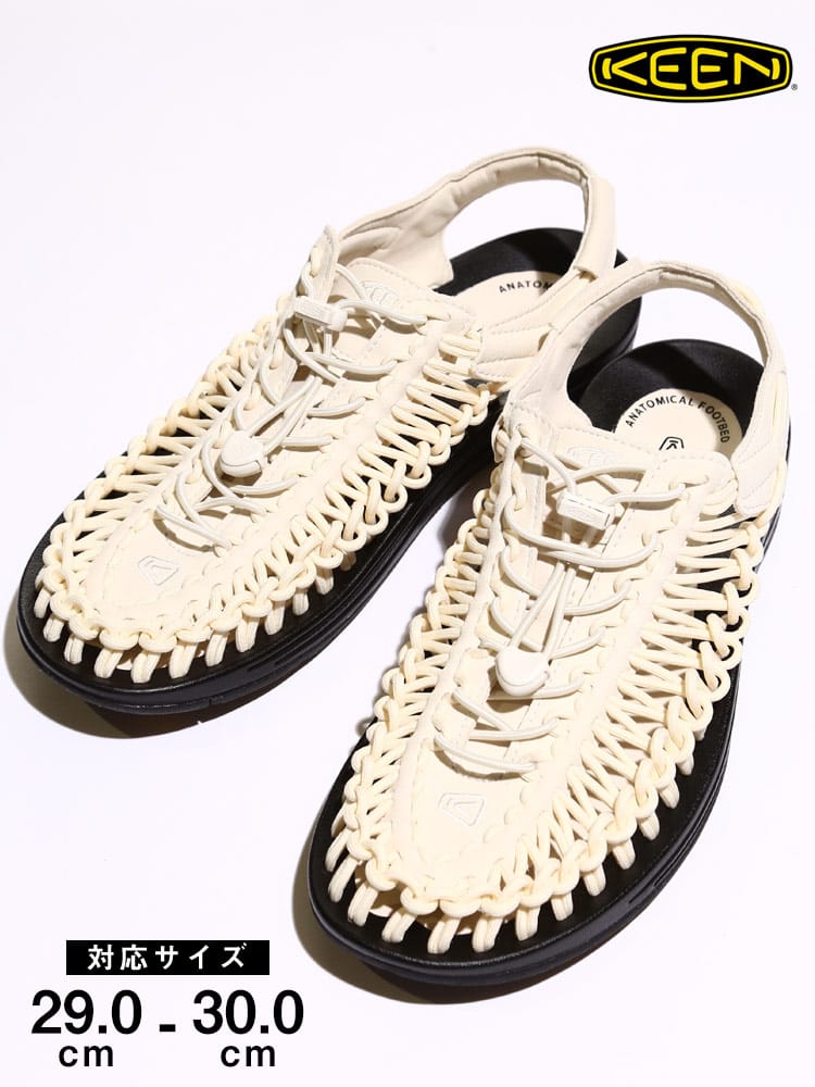 大きいサイズ メンズ KEEN (キーン) ロッキングコード レースアップ サンダル UNEEK WHITE