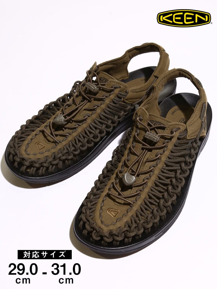 大きいサイズ メンズ KEEN (キーン) ロッキングコード レースアップ サンダル UNEEK OLIVE