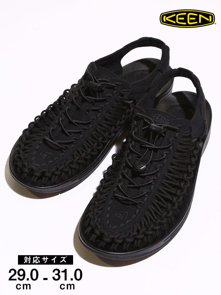 大きいサイズ メンズ KEEN (キーン) ロッキングコード レースアップ サンダル UNEEK BLACK