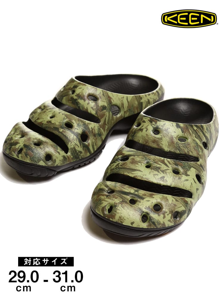 大きいサイズ メンズ KEEN (キーン) 迷彩 ロゴ クロッグ YOGUI ARTS