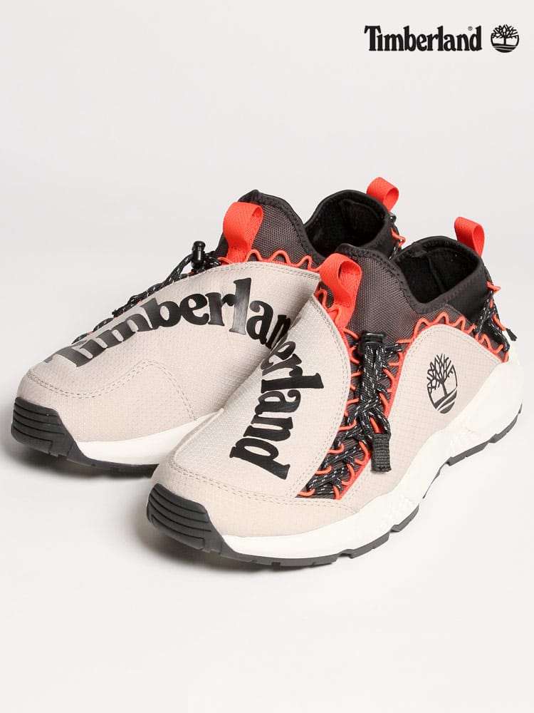 大きいサイズ メンズ Timberland (ティンバーランド) ロゴプリント レースアップ スリッポン RIPCORD LOW RIPSTOP BEIGE