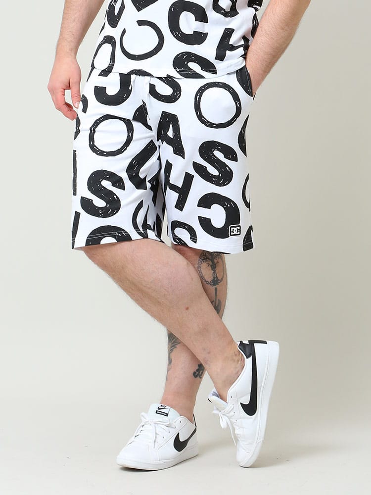 在庫処分 返品交換不可 大きいサイズ メンズ DCSHOECOUSA (ディーシーシューズ) ロゴプリント スウェット ショートパンツ