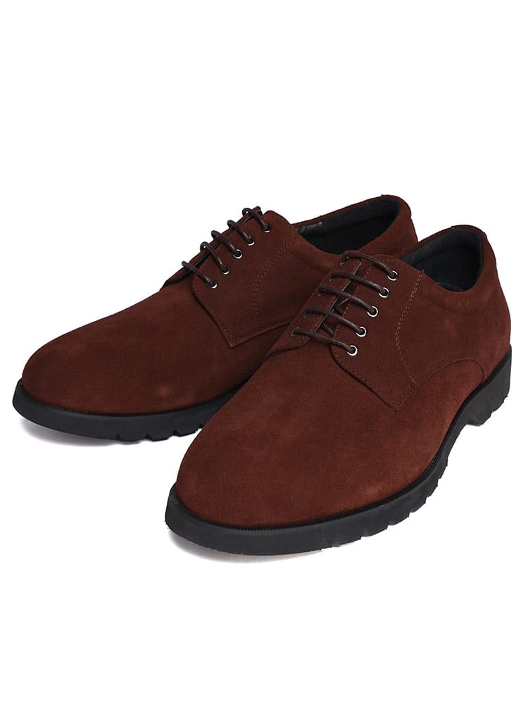 大きいサイズ メンズ B＆T CLUB (ビーアンドティークラブ) 日本製 撥水 スエード 外羽根 プレーン ビジネスシューズ 6E 幅広 ワイド 梅雨対策