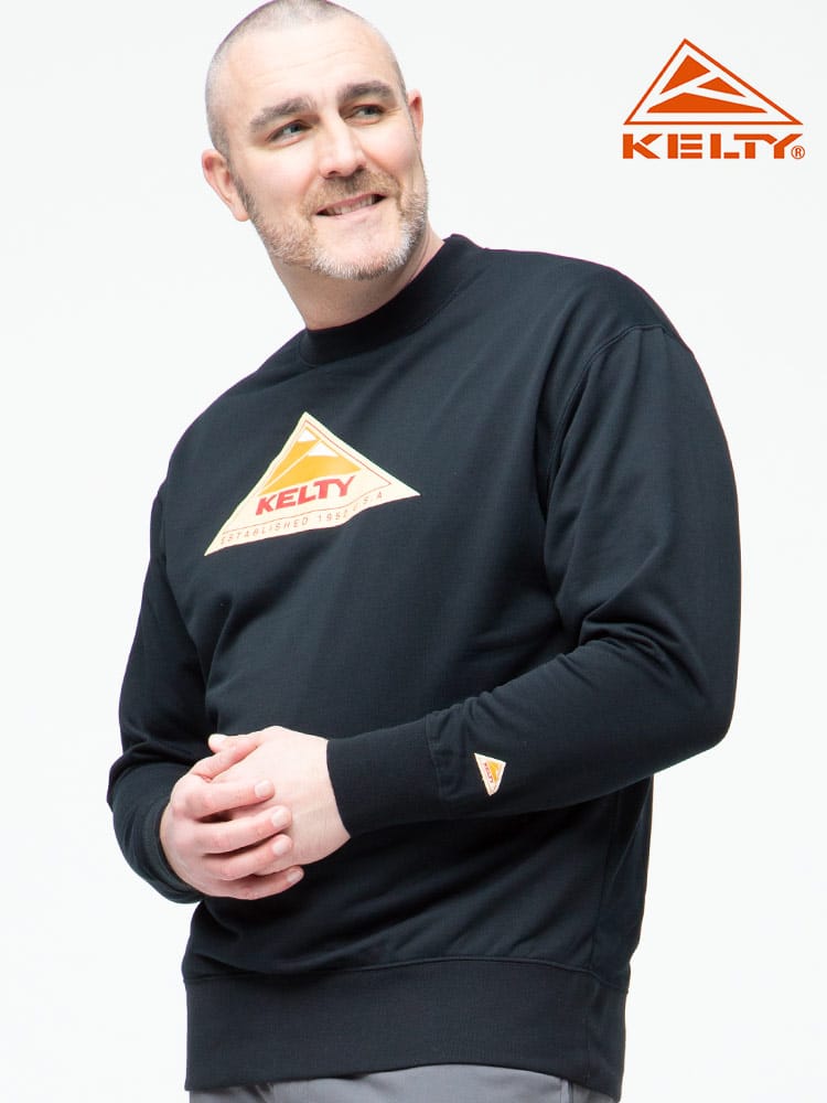 大きいサイズ メンズ KELTY (ケルティ) ヴィンテージロゴ クルーネック リラックス トレーナー