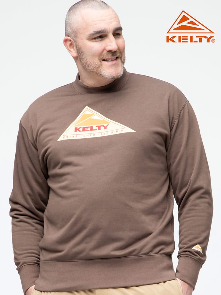 大きいサイズ メンズ KELTY (ケルティ) ヴィンテージロゴ クルーネック リラックス トレーナー