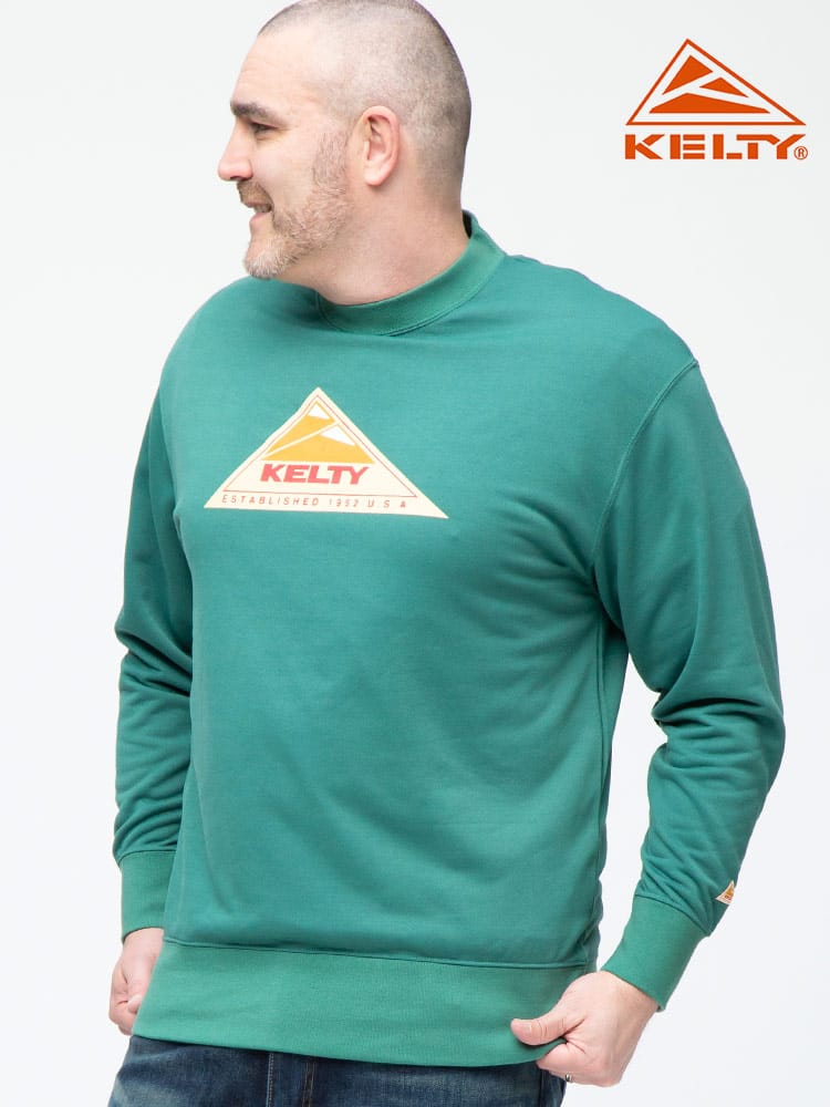 大きいサイズ メンズ KELTY (ケルティ) ヴィンテージロゴ クルーネック リラックス トレーナー