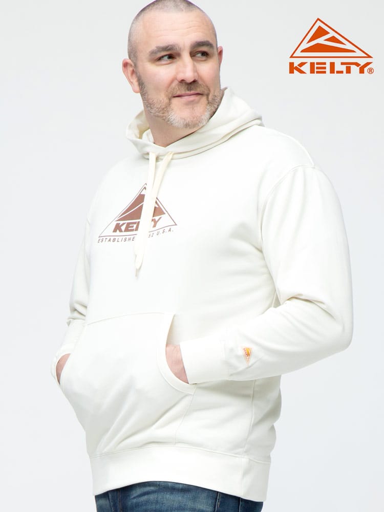 大きいサイズ メンズ KELTY (ケルティ) ロゴプリント ヒルクライム フーディー プルオーバー パーカー