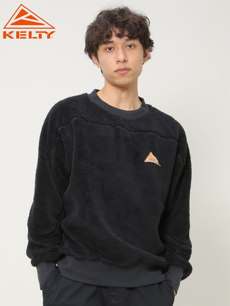 KELTY (ケルティ) 胸ロゴ クルーネック ボアフリース トレーナー