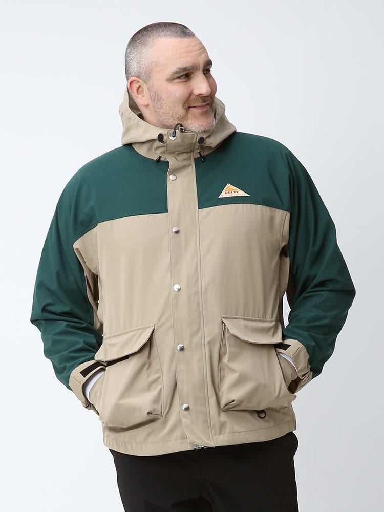 大きいサイズ メンズ KELTY (ケルティ) 切り替え フルジップ トレイルリッジ ジャケット 雨の日 梅雨