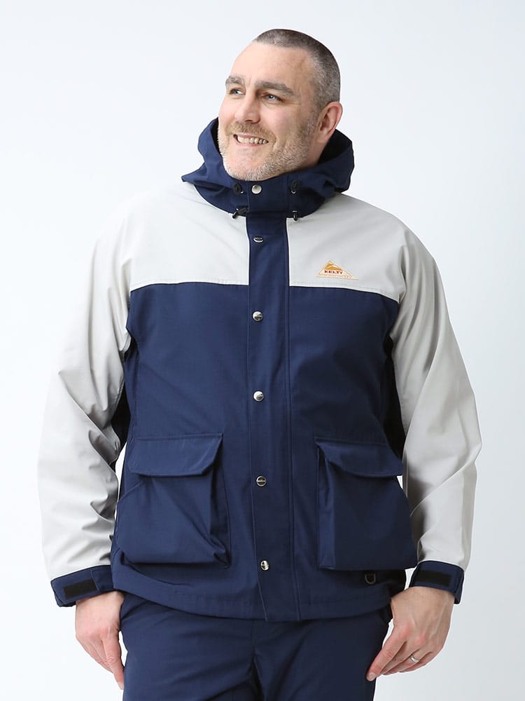 大きいサイズ メンズ KELTY (ケルティ) 切り替え フルジップ トレイルリッジ ジャケット 雨の日 梅雨