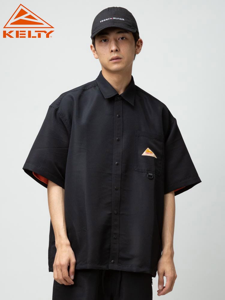KELTY (ケルティ) 撥水加工 胸ロゴ ポケット 半袖 ユーティリティー シャツ