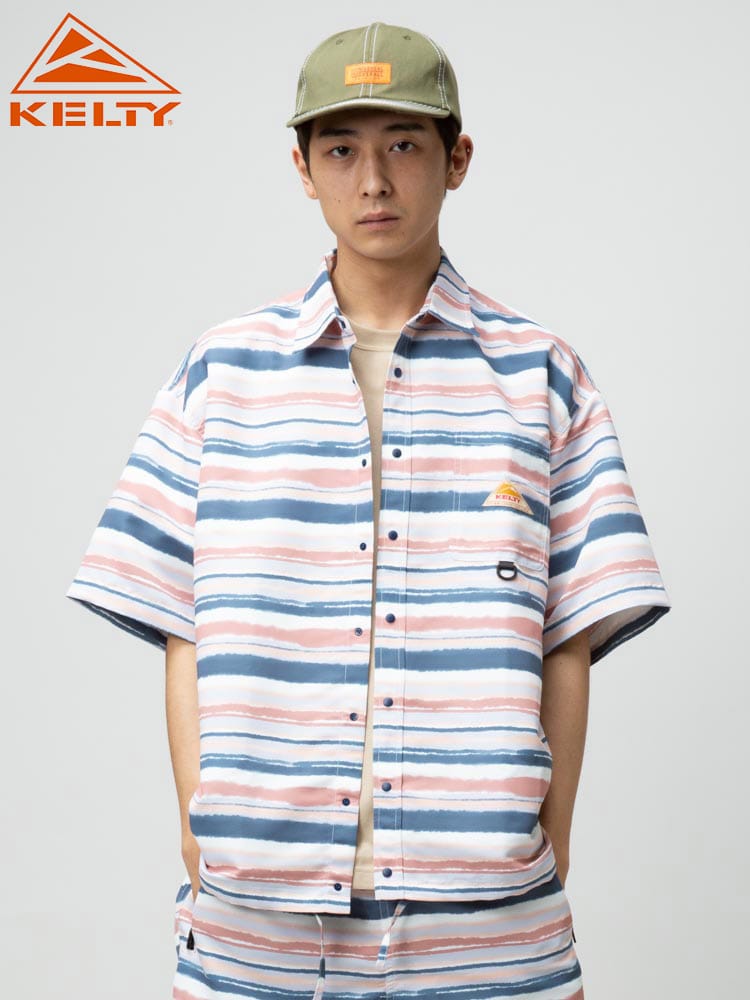 KELTY (ケルティ) 撥水加工 胸ロゴ ポケット 半袖 ユーティリティー シャツ