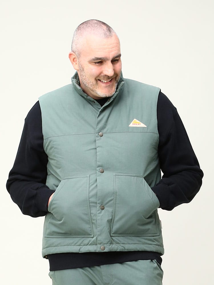 大きいサイズ メンズ KELTY (ケルティ) 撥水 ミニロゴ 中綿 スタンド 