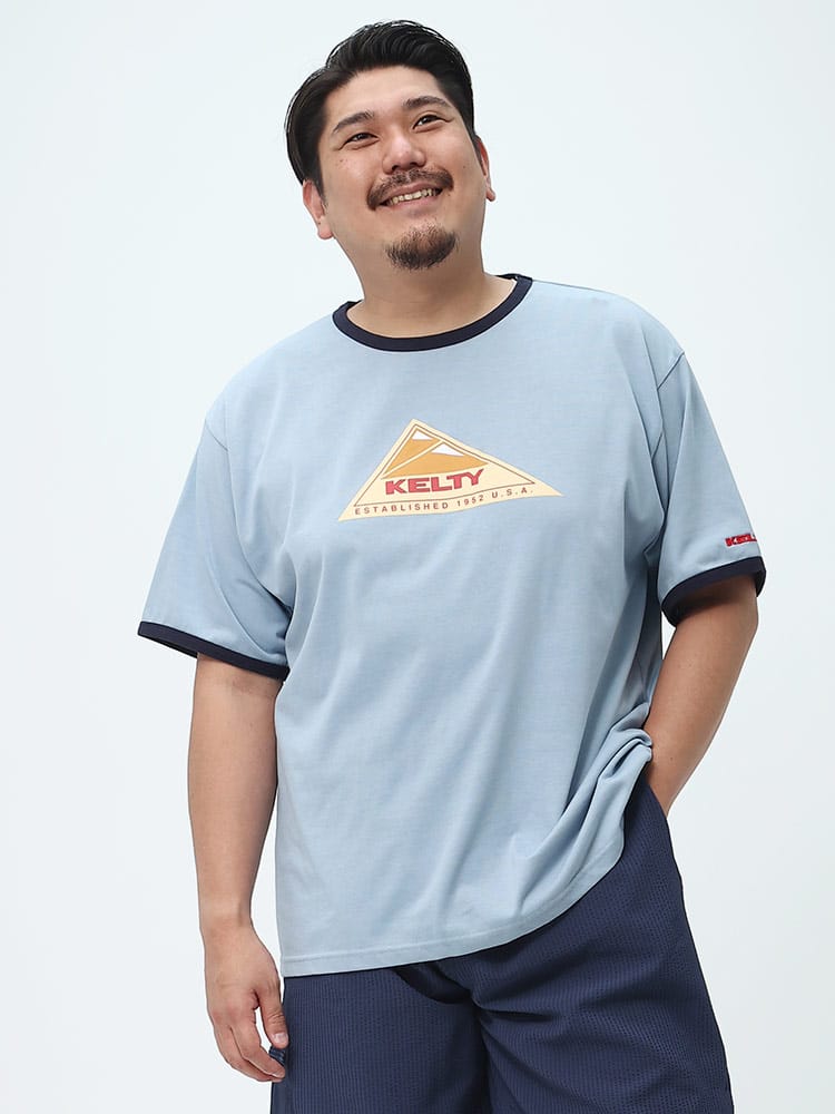 大きいサイズ メンズ KELTY (ケルティ) ロゴプリント クルーネック 半袖 Tシャツ