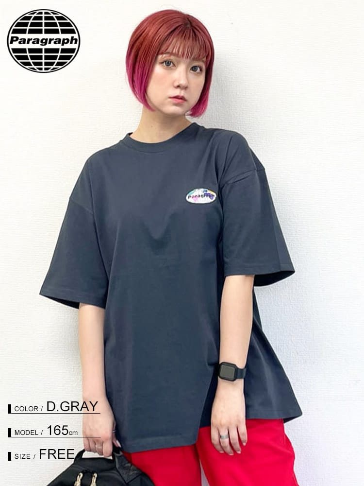 Paragraph (パラグラフ) バックプリント クルーネック 半袖 Tシャツ Rope Form Printing T-shirt