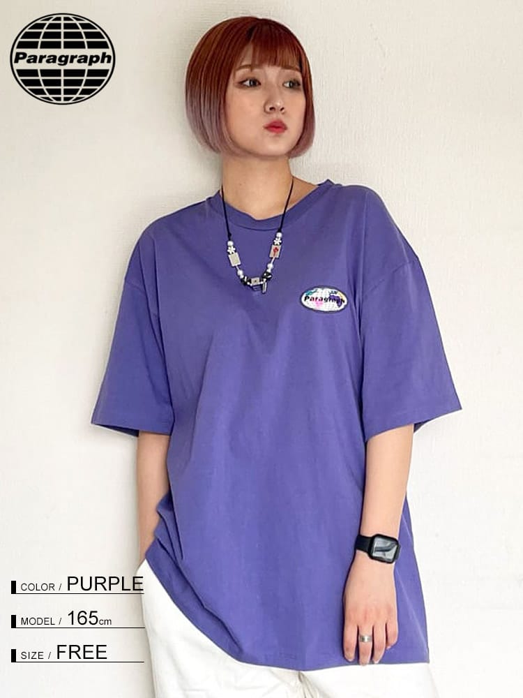 Paragraph (パラグラフ) バックプリント クルーネック 半袖 Tシャツ Rope Form Printing T-shirt