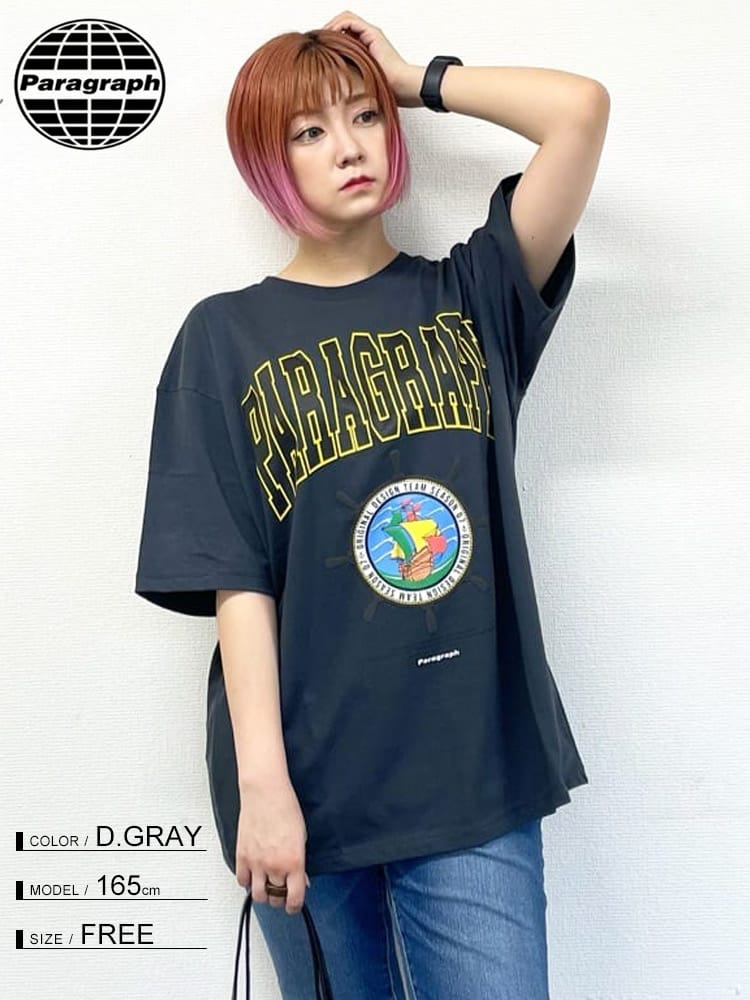 Paragraph (パラグラフ) ロゴプリント クルーネック 半袖 Tシャツ CRUISE T-SHIRT