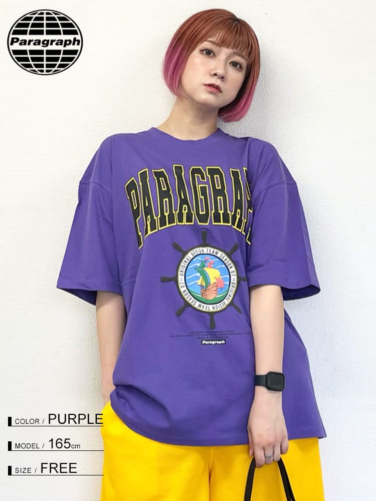 Paragraph (パラグラフ) ロゴプリント クルーネック 半袖 Tシャツ CRUISE T-SHIRT