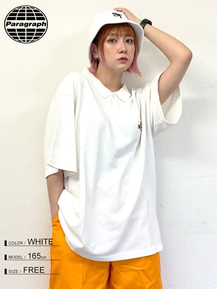 Paragraph (パラグラフ) バックデザイン 半袖 ポロシャツ MOTOEBIKE Pique POLOSHIRT