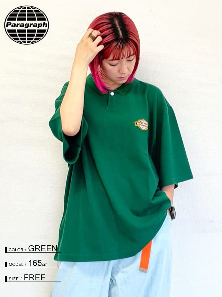 Paragraph (パラグラフ) バックデザイン 半袖 ポロシャツ MOTOEBIKE Pique POLOSHIRT