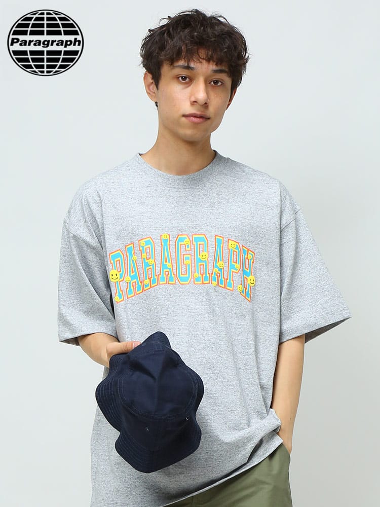Paragraph (パラグラフ) ロゴプリント クルーネック 半袖 Tシャツ MULTI SMILE T-SHIRT