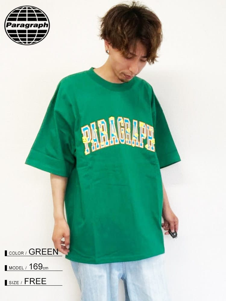 Paragraph (パラグラフ) ロゴプリント クルーネック 半袖 Tシャツ MULTI SMILE T-SHIRT