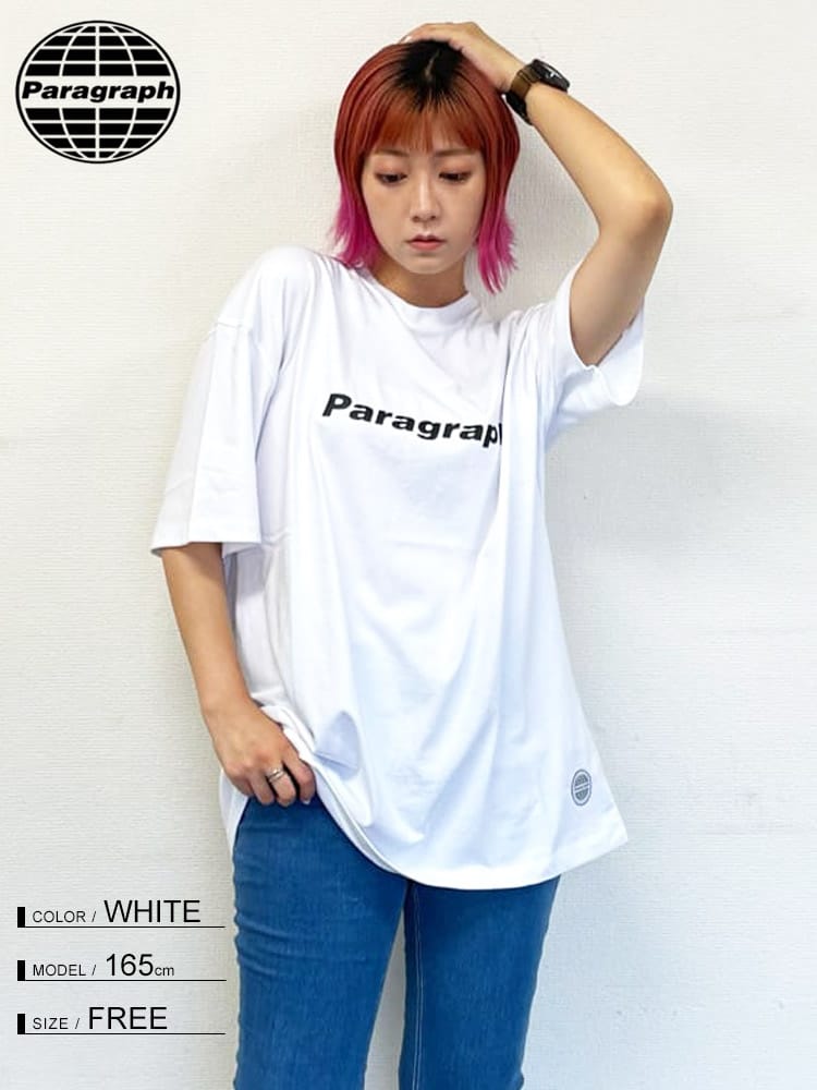 Paragraph (パラグラフ) バックデザイン クルーネック 半袖 Tシャツ NEON T-SHIRT