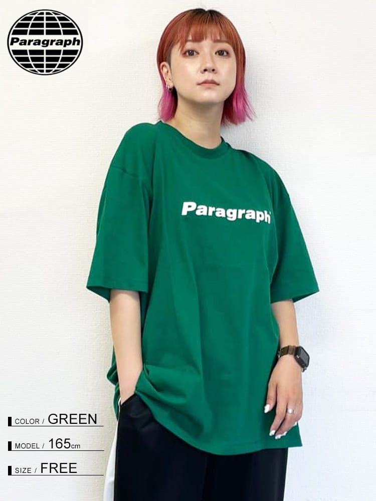 Paragraph (パラグラフ) バックデザイン クルーネック 半袖 Tシャツ NEON T-SHIRT