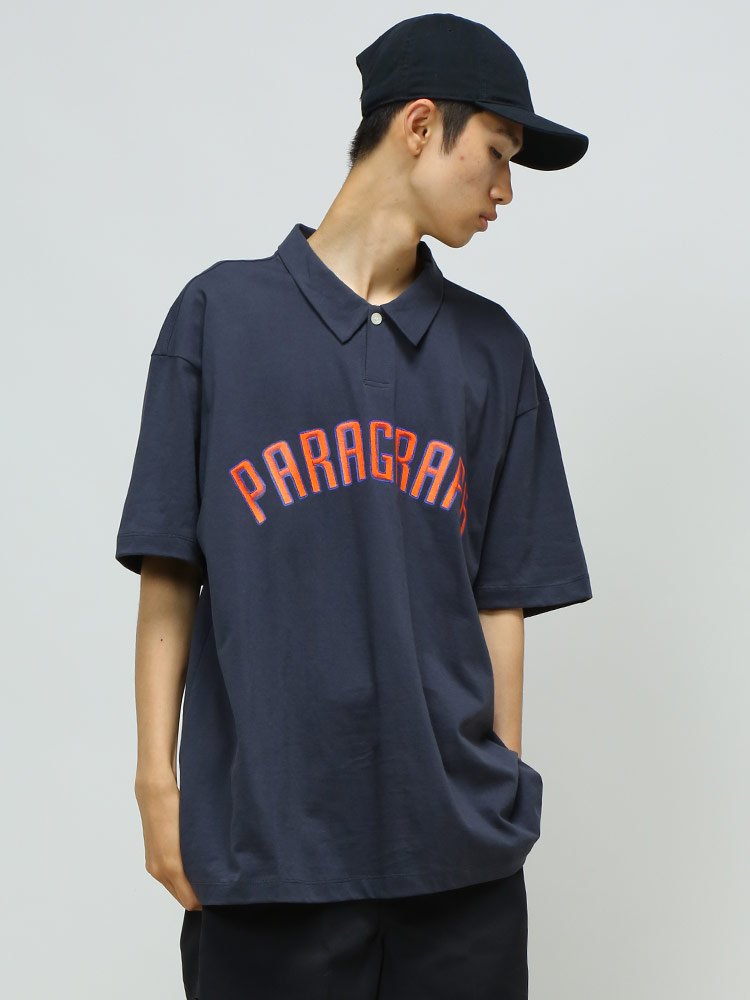 Paragraph (パラグラフ) ロゴプリント 半袖 ポロシャツ Knit Polo ...