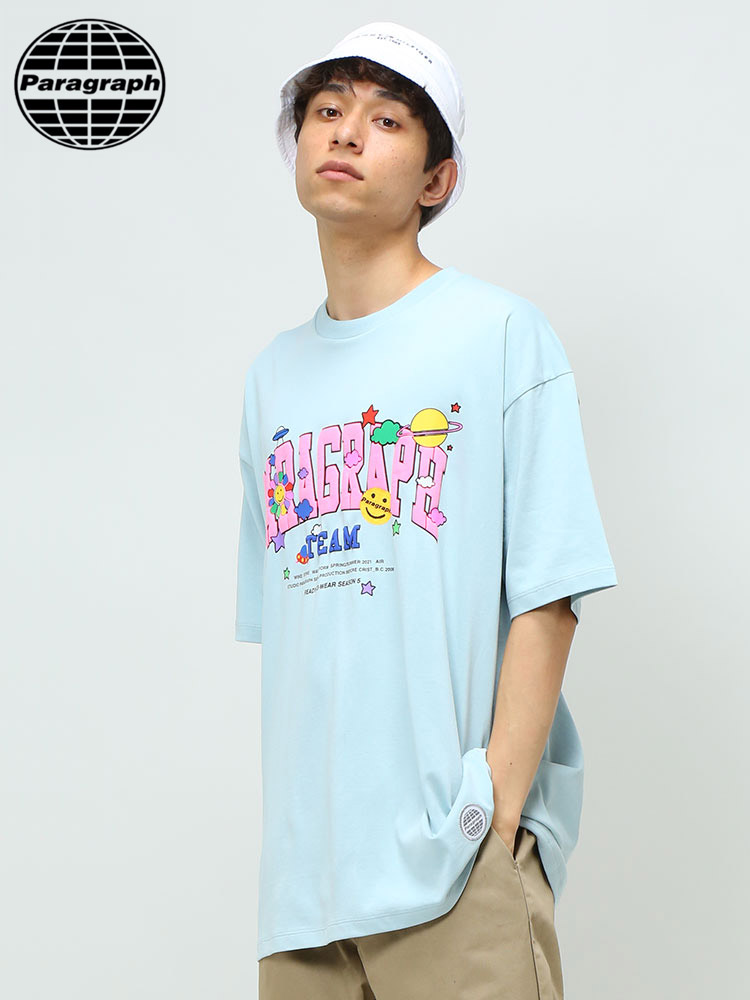 Paragraph (パラグラフ) ロゴプリント クルーネック 半袖 Tシャツ SMILE HAPPY Tee【サカゼン公式通販】