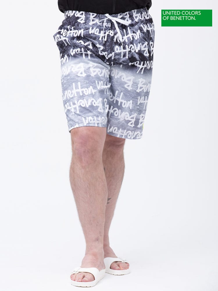 大きいサイズ メンズ UNITED COLORS OF BENETTON. (ユナイテッド カラーズ オブ ベネトン) ウエストコード 総柄 スイムトランクス 水着 スイムウェア サーフパンツ