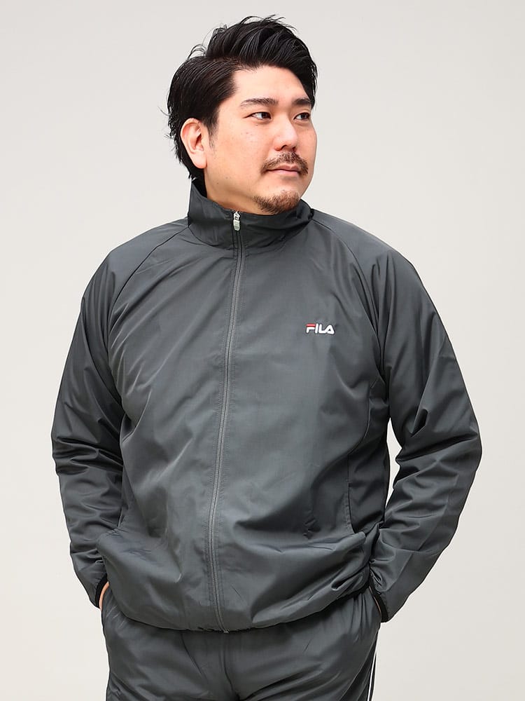 大きいサイズ メンズ FILA (フィラ) タフタ 裏トリコット フルジップ ジャケット