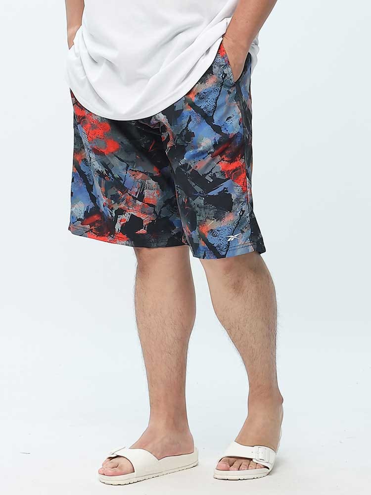 WEB限定価格 在庫処分 返品交換不可 スリムシルエット 総柄 インナーメッシュ スイムパンツ 水着 スイムウェア マリンウェア 海パン スイムウェア サーフパンツ プール 海 (REEBOK) リーボック 大きいサイズ メンズ 