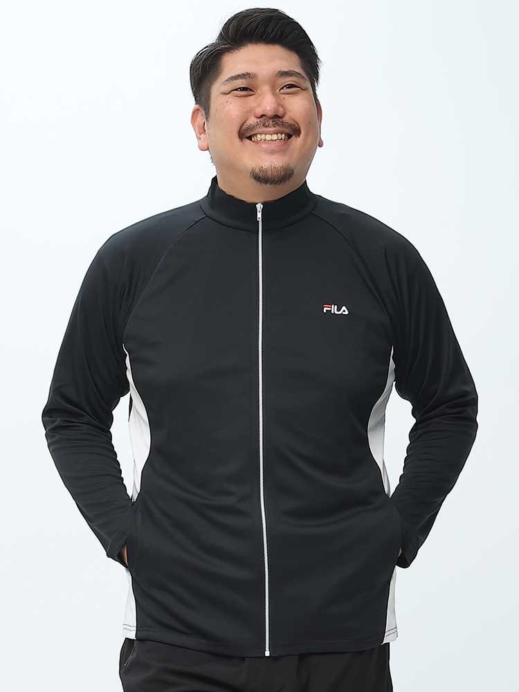 水陸両用 UVケア フルジップ 長袖 ラッシュガード (FILA) フィラ 大きいサイズ メンズ 水着 マリンウェア スイムウェア サーフウェア プール 海