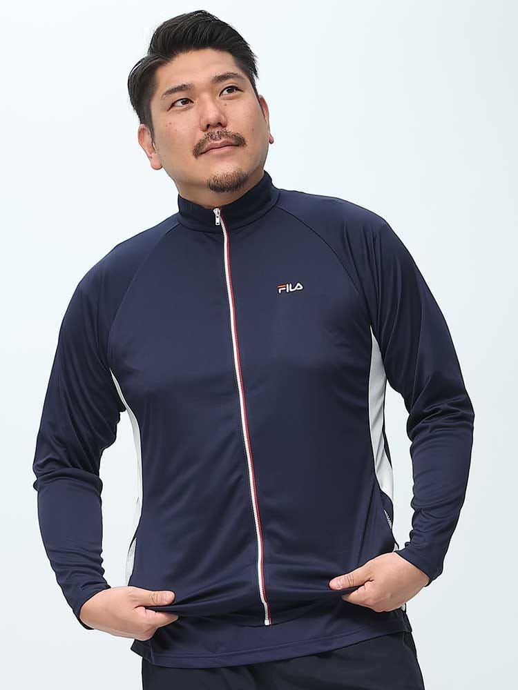 水陸両用 UVケア フルジップ 長袖 ラッシュガード (FILA) フィラ 大きいサイズ メンズ 水着 マリンウェア スイムウェア サーフウェア プール 海